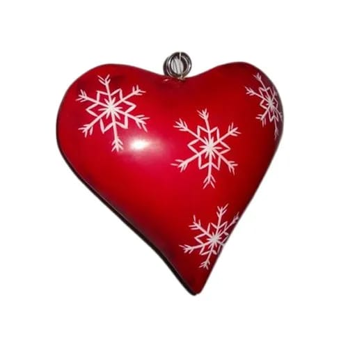 Red Resin Christmas Decorations Heart, Size: 15 Cm