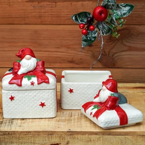 GIFT BOX CAINSTER WITH SANTA LID