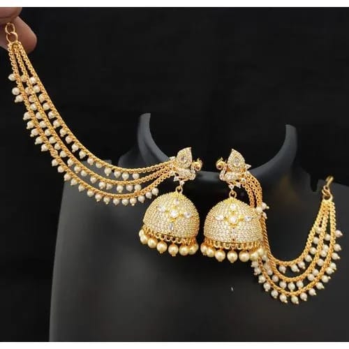 Designer Gold Plated Jhumka Earrings