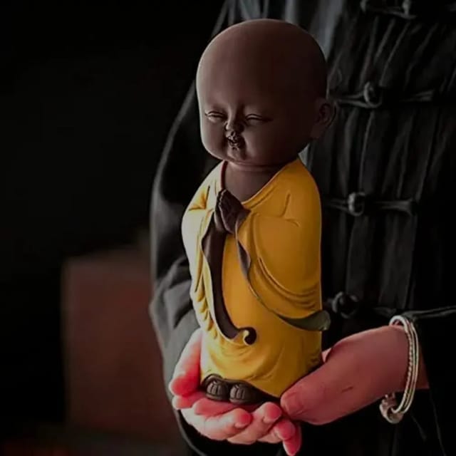 Ostnkart Resin Meditating Buddha Decorative Baby Monk Showpiece,Corporate gift Handmade