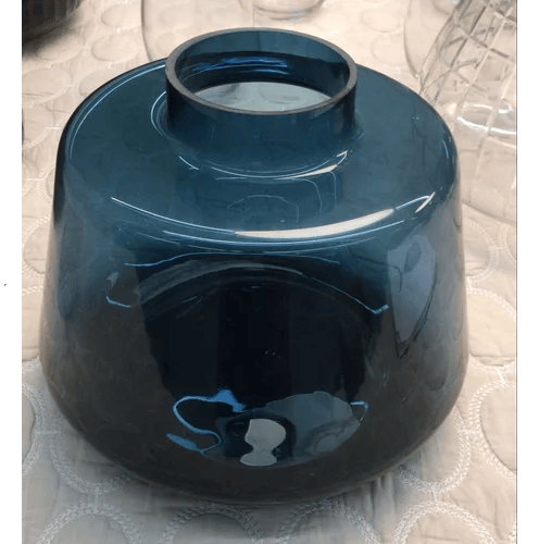 Handicraft NIGHT BLUE Crystal Vase, Size: Medium